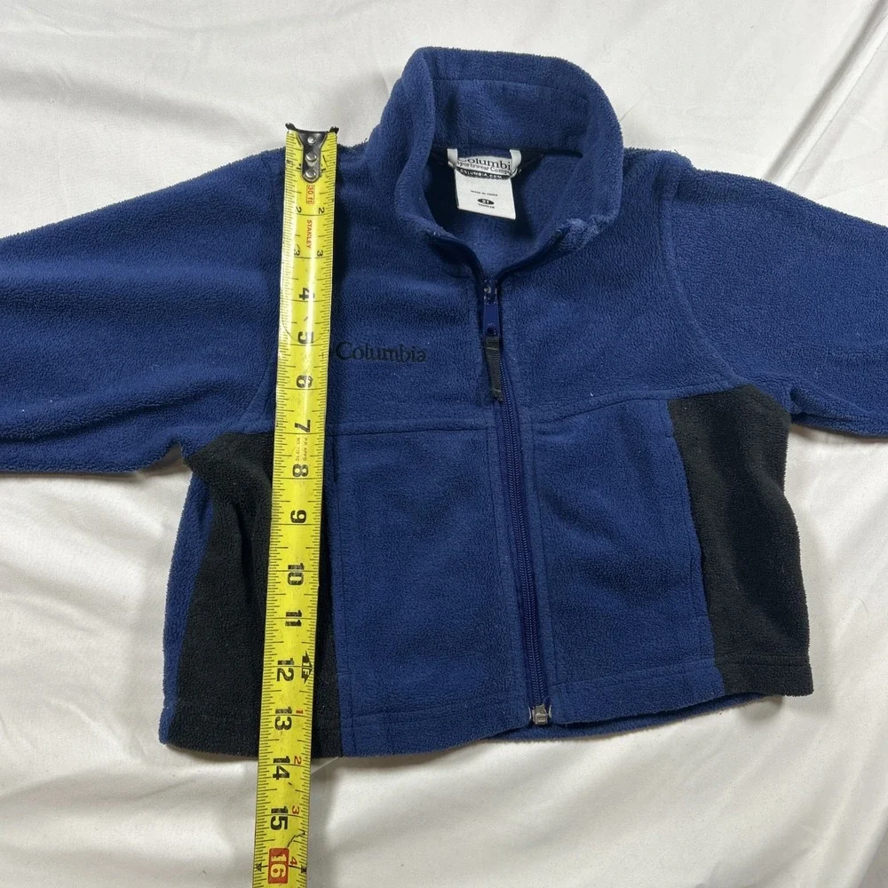 Columbia Fleece Full Zip Colorblock Jacket Blue Navy 2T Unisex Baby Toddler